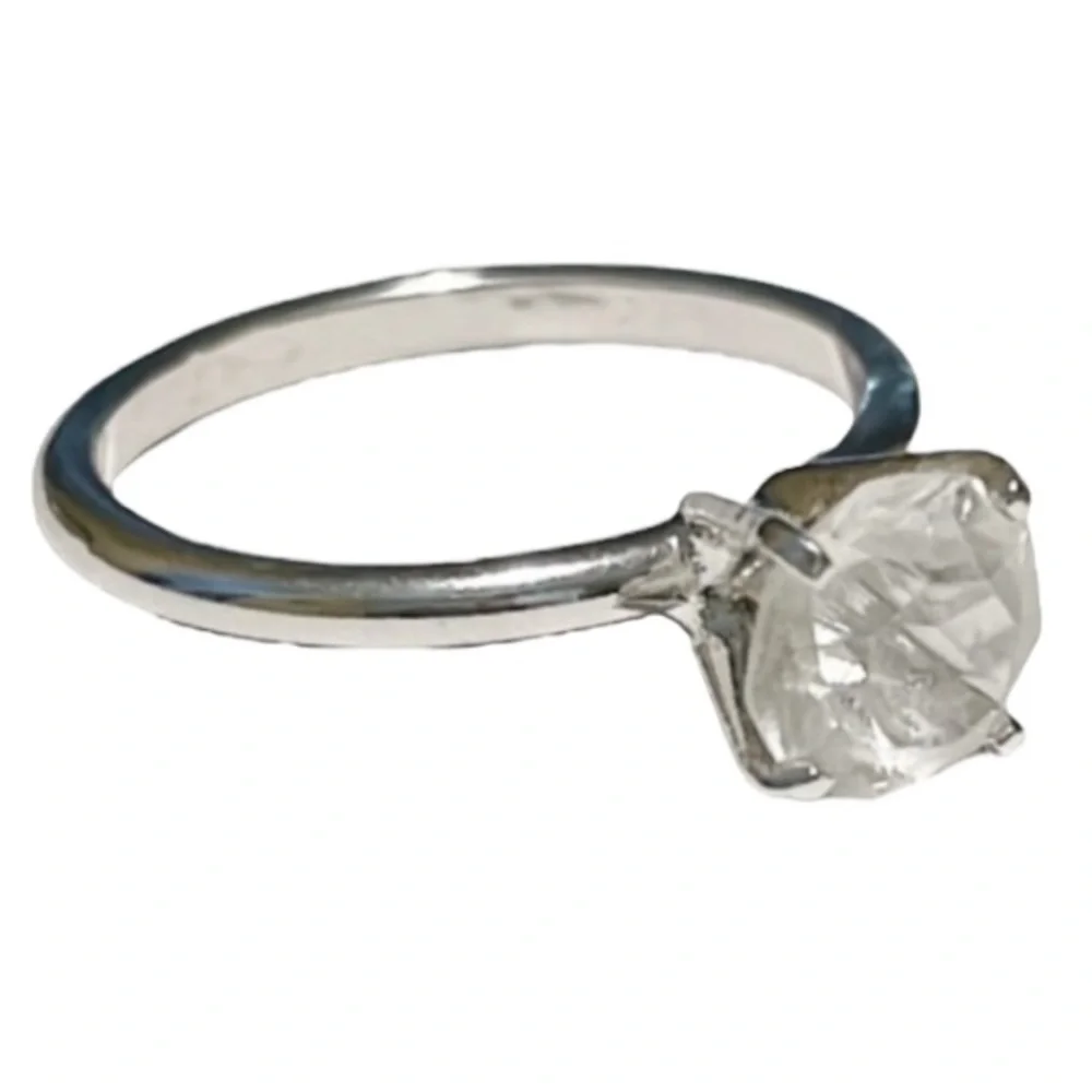 Vintage silver faux diamond cocktail ring size 7